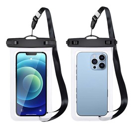 kitudaty 2pcs Practical Black Handheld Machinery Waterproof Bag - Multi-Purpose Bag Is Suitable For Swimming And Translucent Waterproof Handheld Drying Tools, Suitable For All Kinds Of Mobile Phones