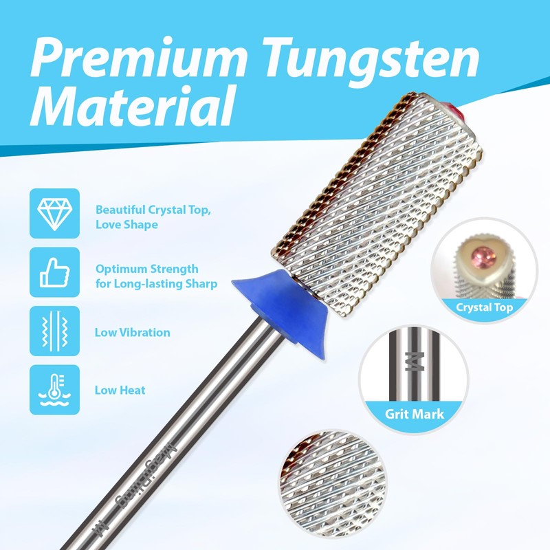 MagiBling Crystal Top Large Barrel 3/32'' Nail Drill Bits, Safety