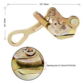 MUKLEI 1 Ton 2204 Lbs Cable Grip, High Strength Wire Gripper Rope Jaw Puller, Steel Cable Pulling Tool for Wire Rope, Cable Size Range 1/10 Inch to 2/3 Inch