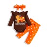 Thanksgiving Outfits Baby Girl My First Thanksgiving Romper+Polka Dot Pant+Headband