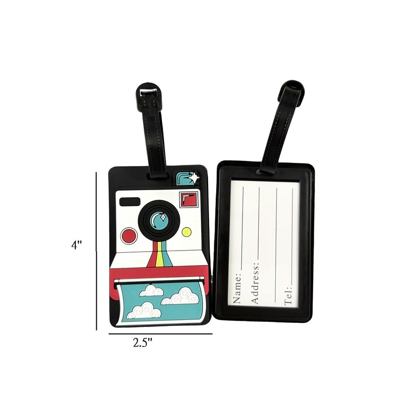 Cute Silicone Retro Polaroid Luggage Tag Fun Camera Suitcase Bag