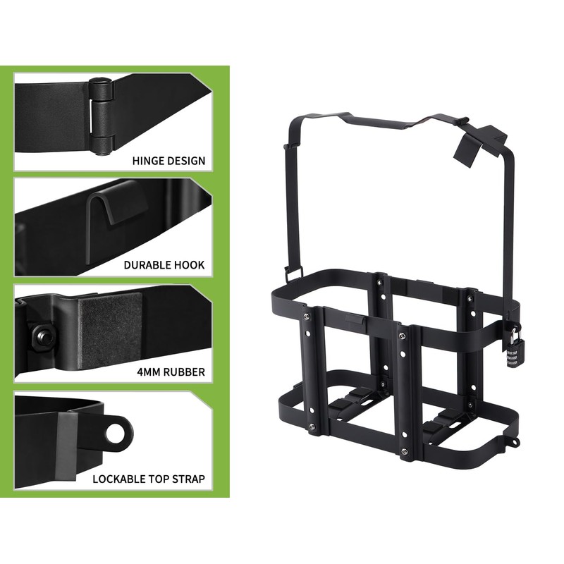 SPARKWHIZ Jerry Can Mount with Combination Lock, Jerry Fuel Can