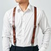 AGDHERSNVX Genuine Leather Suspenders for Men Heavy Duty Western Y