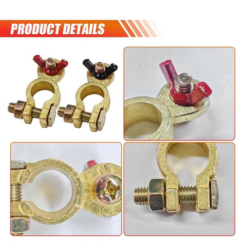 Car Battery Terminal Connector, Battery Terminal Clamps Negative and Positive,