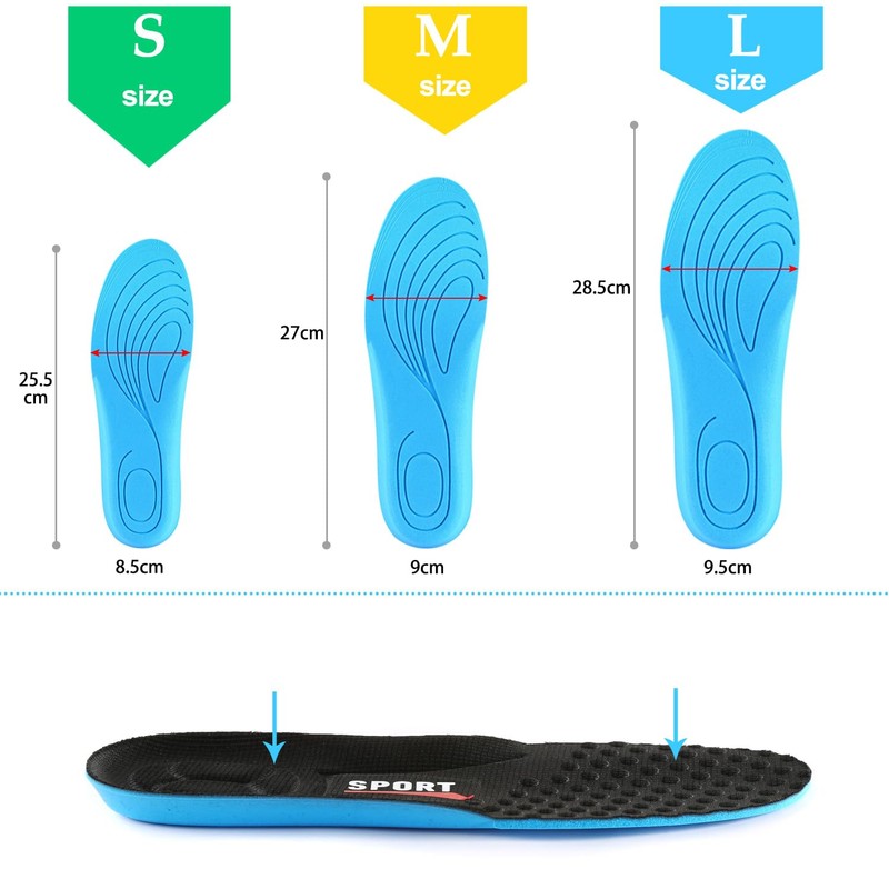 Kozzim Antibacterial Deodorizing Sponge Insole Work Insole Soft Breathable Sweat-absorbing