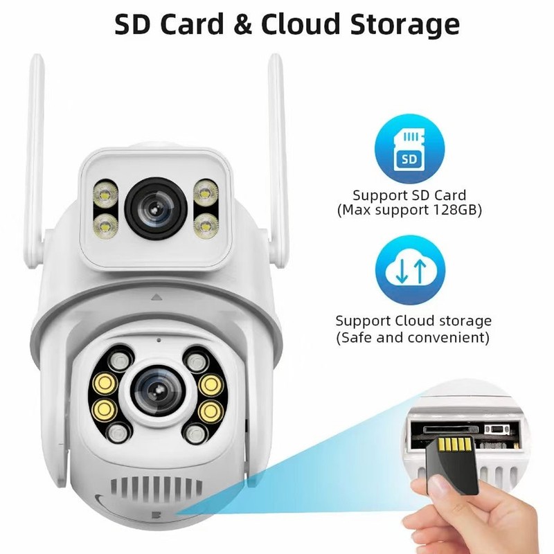 Dual Lens Security Camera Two Night Vision 3MP IP66 2304x2592