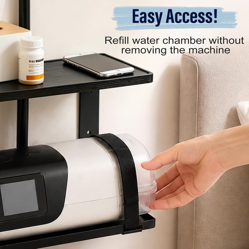 2-Tier CPAP Hose Holder for Bed,Desktop & Wall Stand for