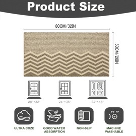 Indoor Doormat, Non-Slip Front Door Mats, Outdoor Welcome Mat Washable, Low Profile Indoor DoorMats for Entryway, Floor Inside Back Door Mats (20"x32")