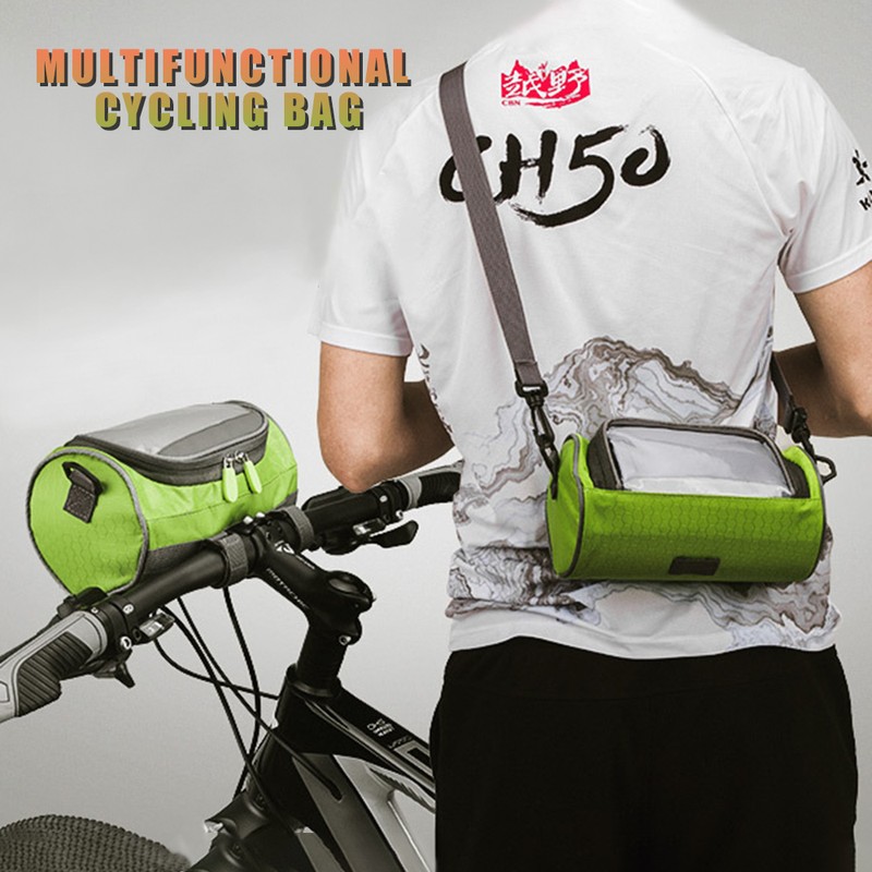 Bike Handlebar Bag Bike Bucket Bag with Touch Screen Waterproof
