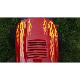 Lawn Mower Decals Stickers - Layered Flames - 10pc. Set - Choose Color - for Murray Craftsman, Snapper, Toro, Wheel Horse (Citrus)