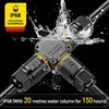 T-Shape 3-Way IP68 Waterproof Junction Box, Screwless Lever Quick-Release Cable
