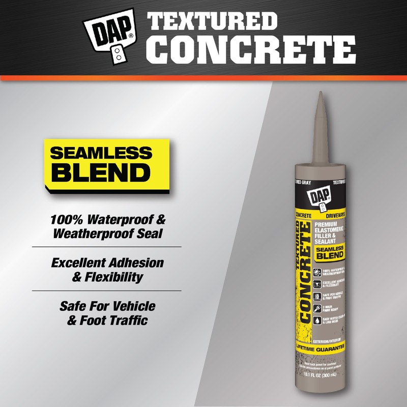 DAP Textured Concrete Premium Elastomeric Filler & Sealant, Gray, 10.1