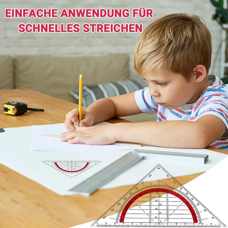 Geometry Triangle, Set of 4 Set Square Primary School, 180