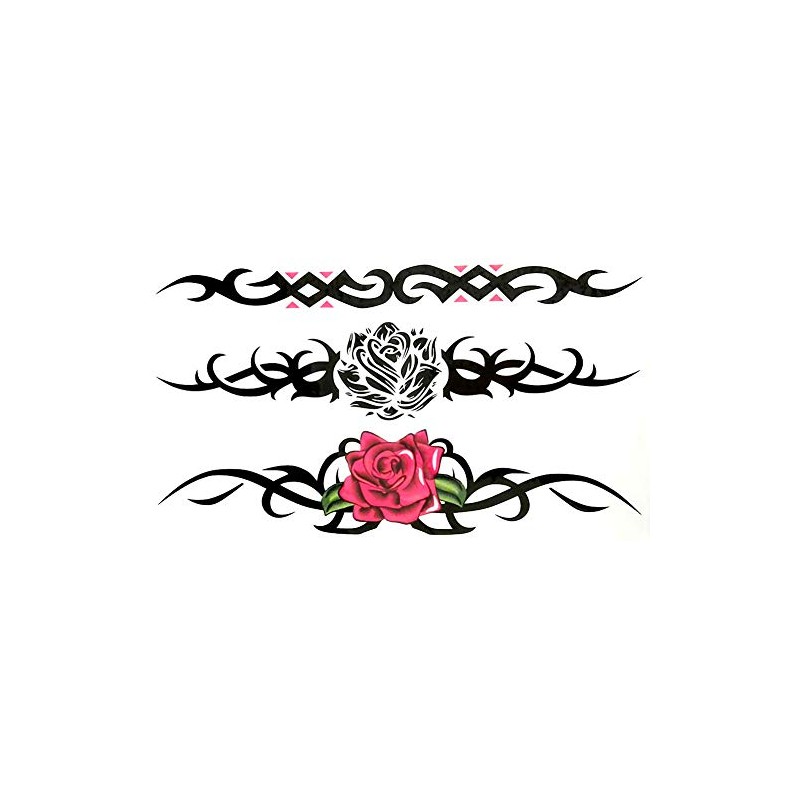EROSPA® Tattoo Sheet Sticker Temporary Flower Roses Triabal