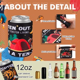 Layhit 24 Pcs Camping Can Sleeves Happy Camper Adventure Rv Camper Camping Travel 12oz Neoprene Beverage Insulated Drink Holder for Camping Picnic Mountain Campfire Tent Forest Camper Rv Outdoor