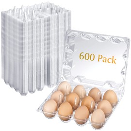 Zubebe 500 Pcs Plastic Egg Cartons Clear Egg Cartons Bulk Blank Tray for Chicken Farm Business Market Home Refrigerator Storage