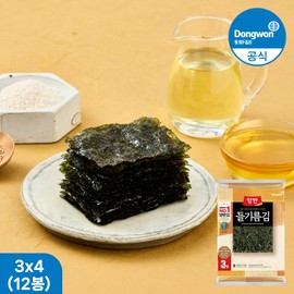 Dongwon Yangban Perilla Oil Gim, Olive Gim, Sesame Oil Gim, Full Sheet Gim 20g 12 Packs