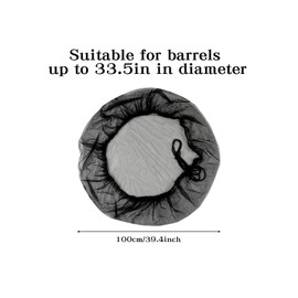 Klmnop 2 Pcs 39.4Inch Mesh Cover for Rain Barrels, Rain Barrel Netting Screen with Drawstring, Rain Barrel Mesh Cover for Preventing Fallen Leaves Debris in Outdoor Garden(Black)