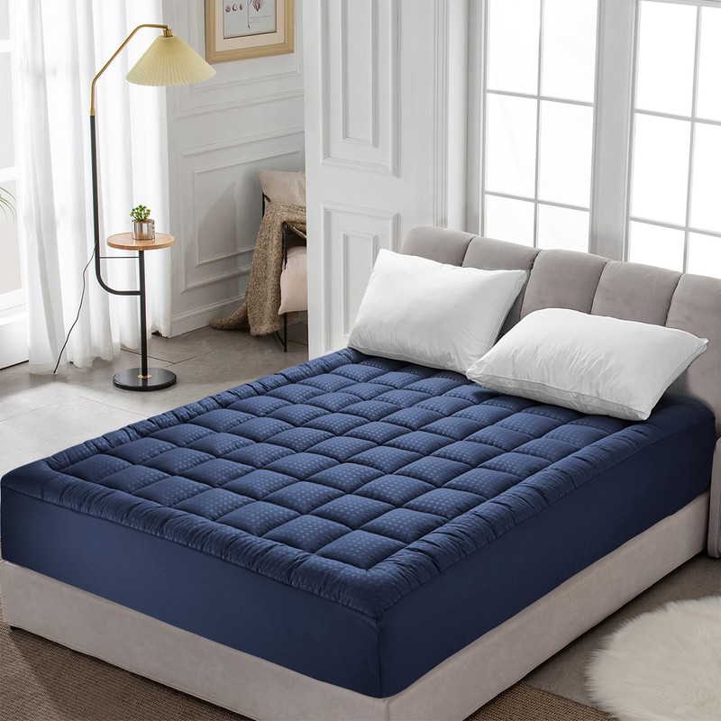 HYLEORY Twin Mattress Pad Quilted Fitted Mattress Protector Cooling Pillow