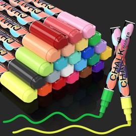 SAKEYR Liquid Chalk Markers Pens - 24 Colors Washable & Wet Erase Neon Chalk Makers ...
