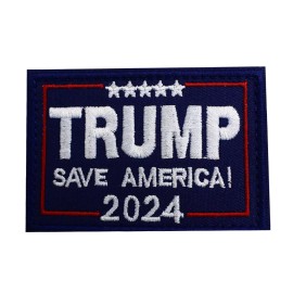 TrendyLuz Trump Save America 2024 Embroidered MAGA Hook and Loop Patch