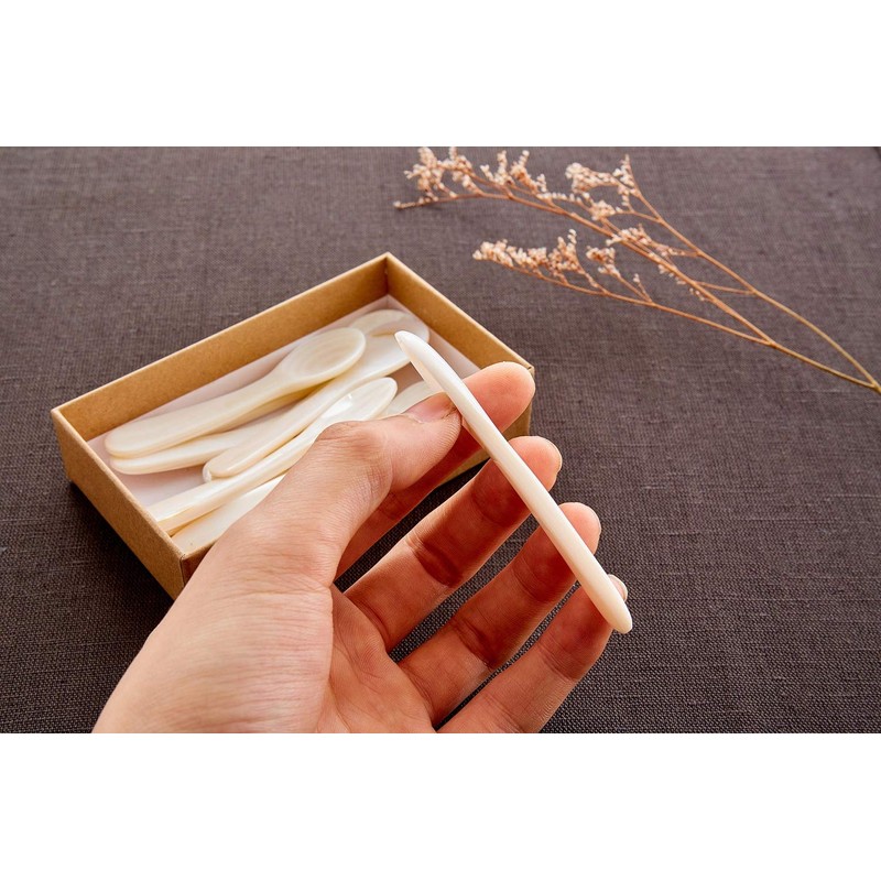 DUEBEL Set of 10 White Mother of Pearl MOP Caviar