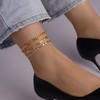 YANODA 3Pcs Gold Ankle Bracelets for Women Dainty 14k Gold