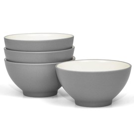 Noritake Colorwave Bowl, Rice, 5 3/4", 20 oz, Set of 4 in Grey/Slate/White.,