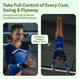 LEVIERO Gymnastics Grips Set Narrow Squeeze, Grips for Gymnastics Girls, Dowel Grips with Soft Leather, Double Buckle Wrist Closure, and Adjustable Finger Holes, for All Ages - (Aqua, 00)