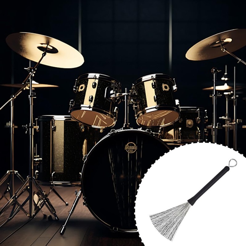 Retractable Stainless Steel Drum Brush , Long-Handled Wire Brush for