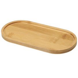 PATIKIL Bamboo Wood Saucer, 6.5x3 Inch Oval Mini Plant Tray Bonsai Plants Saucer Succulent Pot for Home Balcony Patio