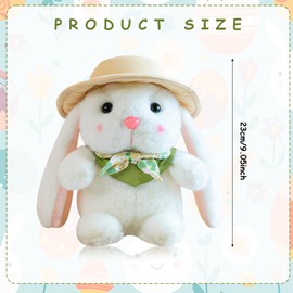 Quahzify Rabbit Cuddly Toy, 23 cm Easter Bunny Plush Toy, Easter Bunny Stuffed Toy with Floppy Ears, Rabbit Doll, Rabbit Plush, Rabbit Plush Toy for Girls Boys Easter Gifts (White)
