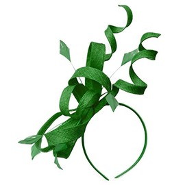 Caprilite Swirl Loop Sinamay Headband Fascinator for Women Wedding Ascot Races[Jade Green]
