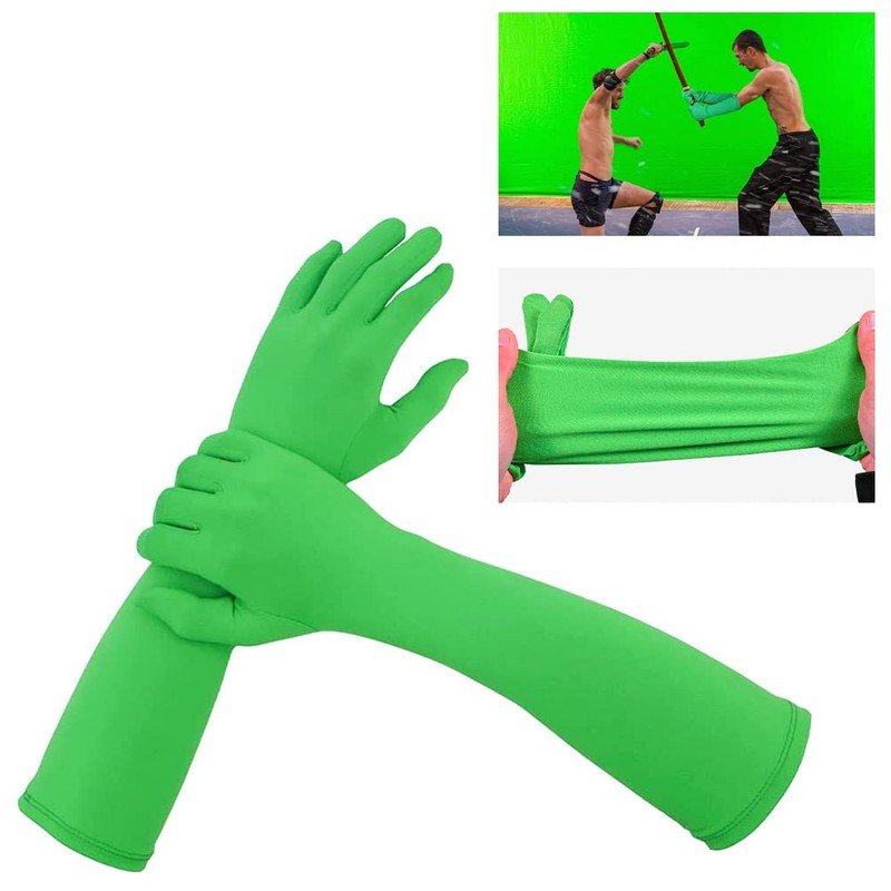BOLLUMA Photography Chromakey Green Gloves, Invisible Effect Background Green Screen