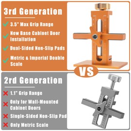 3 in 1 cabinet door installation jig, Adjustable Freestanding Drillable Cabinet Door Installation Positioner with Base, Cabinet Door Mounting Jig for Wall & Base Cabinets (Cabinet Door Jig Only)