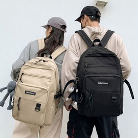 Student bag casual multi-layer new school bag couple backpack embroidery large capacity travel backpack purple