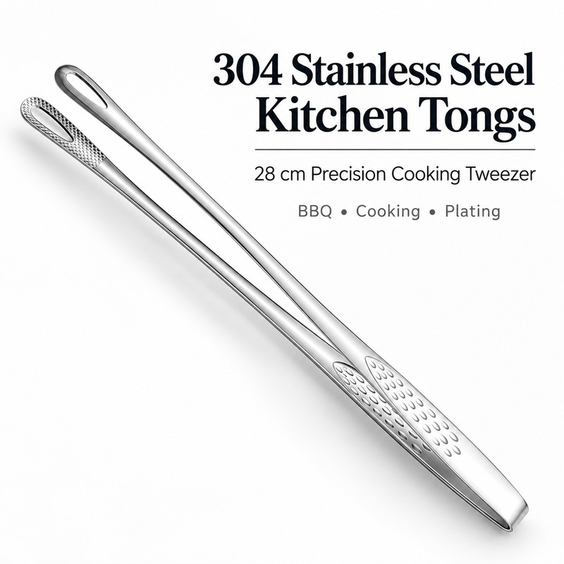 24 cm Stainless Steel Kitchen Tongs – 304 Steel Cooking