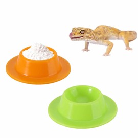 2 Pack Gecko Calcium Dish for Leopard Geckos Small Reptiles, Gecko Food Dish and Water Feeding Bowl, Reptile Feeding Food Cups, Gecko Calcium Powder Food Bowl for Reptile Enclosure Accessories
