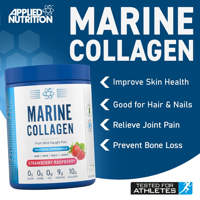 Applied Nutrition Marine Collagen Powder - Hydrolysed Collagen Protein, Healthy