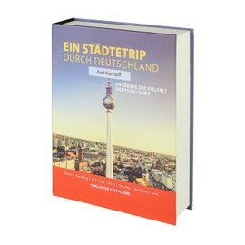 HMF 80915 Book Safe, Cash Box Real Paper Pages, Secret Box, "Ein Städtetrip durch Deutschland", 23 x 15 x 4 cm, Labeling in German