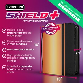 Top Loader Binder – 35pt–55pt 3"x4" Gold Trading Card Binder, Rigid Card Holder with 216 Slots + 4 PSA Slab Pockets – Portable Card Organizer for Pokémon, Lorcana, MTG, Baseball & Sports Cards