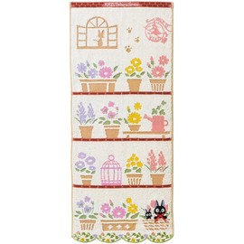 Marushin 1005036300 Face Towel, Ghibli Kiki's Delivery Service, Jiji, 13.4 x 31.5 inches (34 x 80 cm), Favorite Flower, 100% Cotton