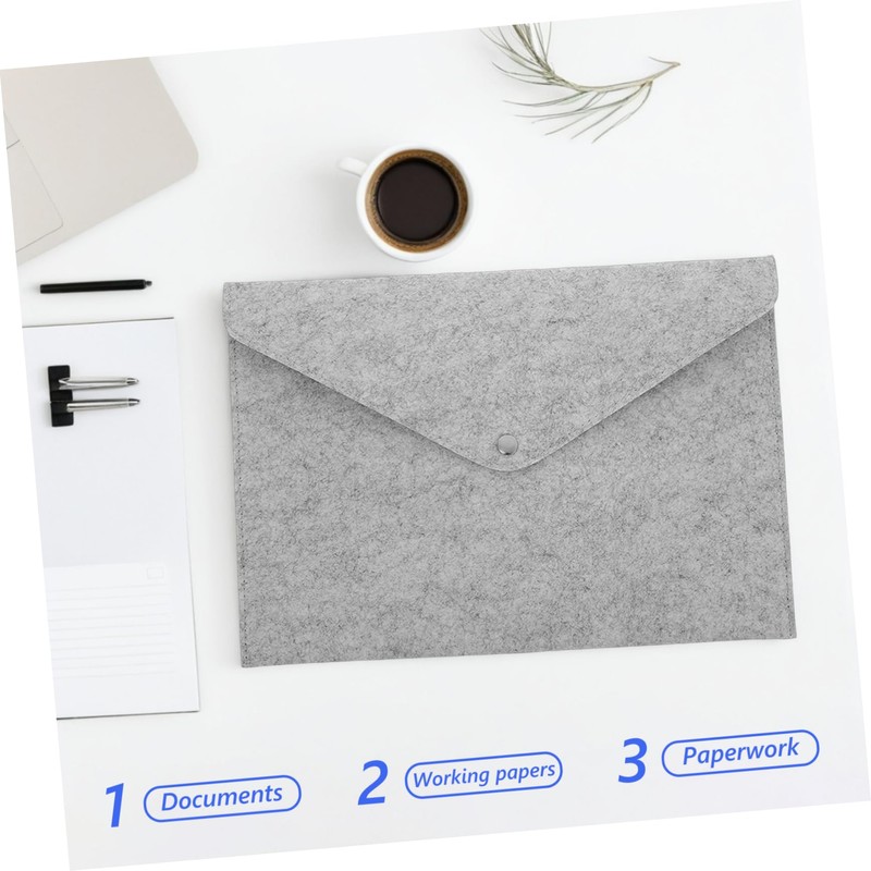 Ciieeo Felt Document Carrier Bag Button Closure Lightweight File Folder