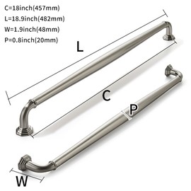 khtumeware 1 Pack Appliance Handle Pull 18 Inch(457mm) Brushed Satin Nickel Heavy Duty Solid Cabinet Handles Cabinet Pulls Heavy Duty Solid Cabinet Hardware for Cupboard Drawer Pulls Dresser Handle