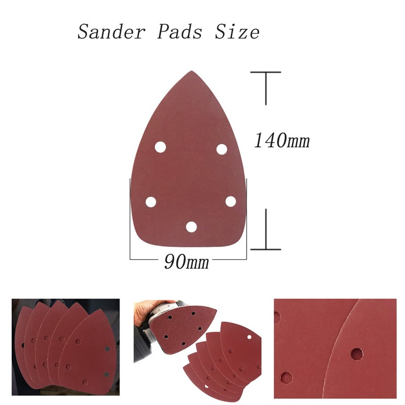 240 Grits Mouse Sanding Pads, Mouse Detail Sander Paper, Triangle
