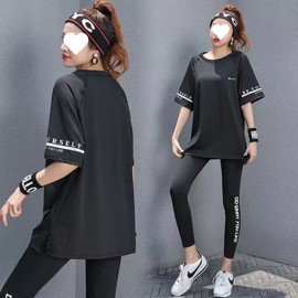 Women's Summer Plus Size Loose Quick-Dry Yoga & Workout Top Healthy Gray Short Sleeve 884 [True Size]+XXL 5ea