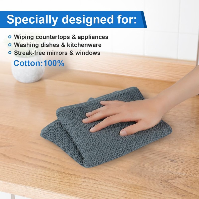 HOTUT Kitchen Dish Cloths Waffle Weave, 75×35cm Kitchen Dish Tea