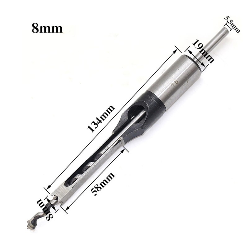 BQKKWIN Square Hole Drill Bit, 1 Pcs Woodworking Mortiser Square