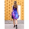 Fanient Women's Space Sleeveless Midi Dresses Galaxy Pattern Casual Sundress