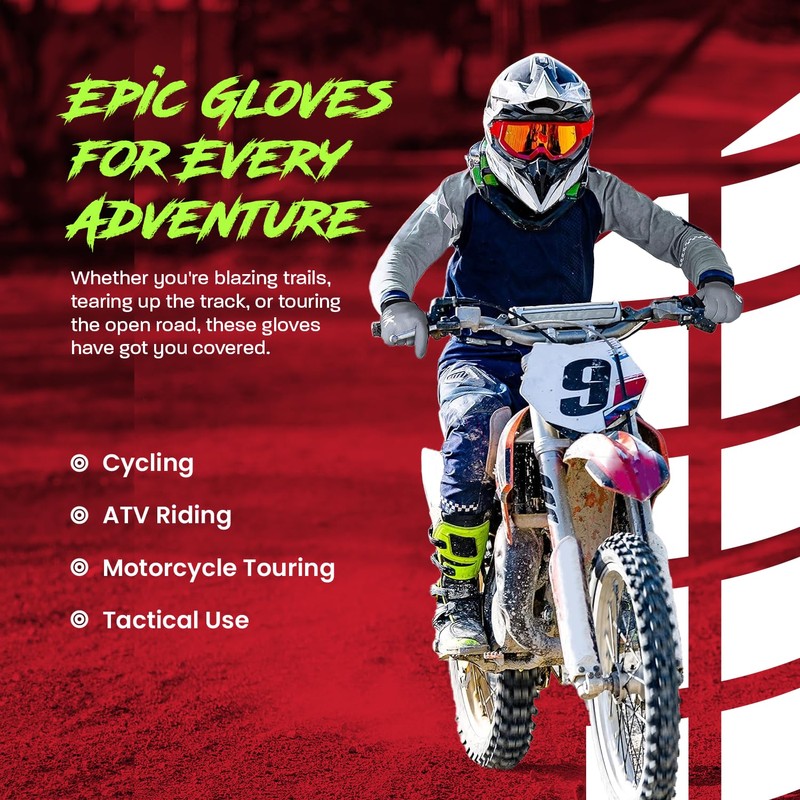 HWK Motorcycle Gloves for Men & Women, Durable & Comfortable